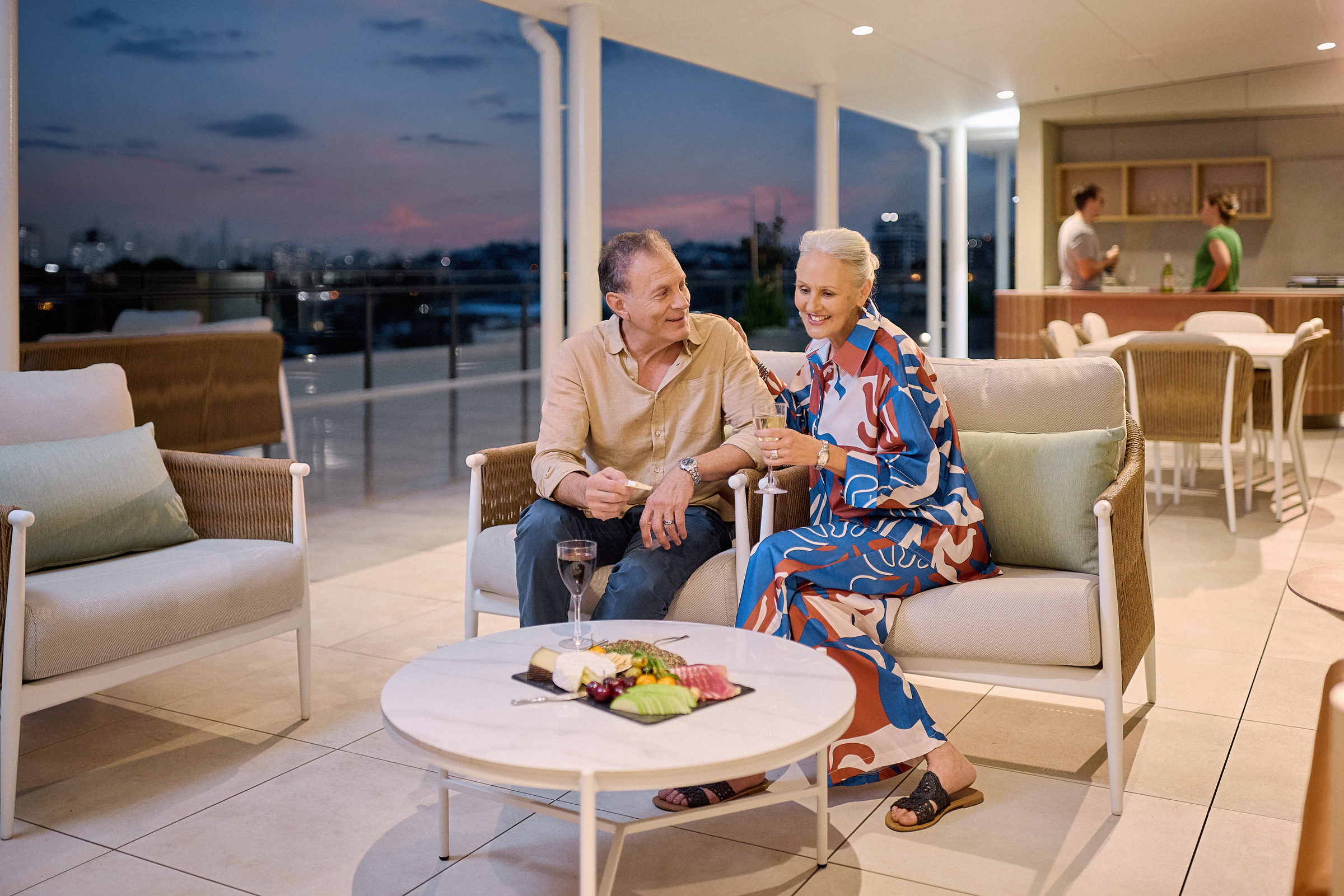 Couple on the rooftop at Poinciana House