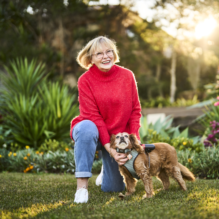 Glenaeon resident with her dog
