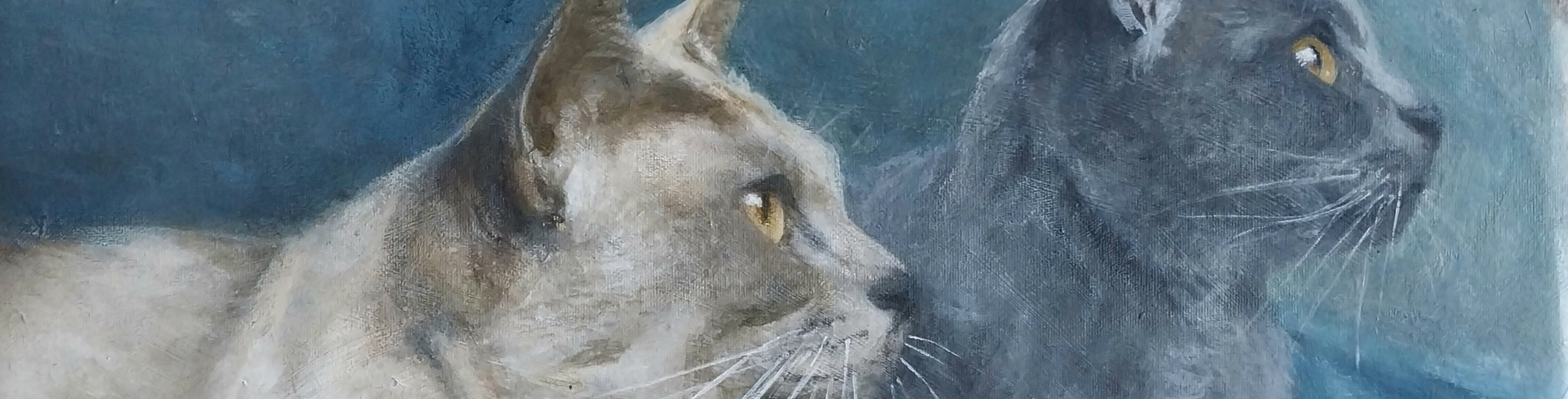 Painting of 2 cats done by a Resident in Elliot Gardens