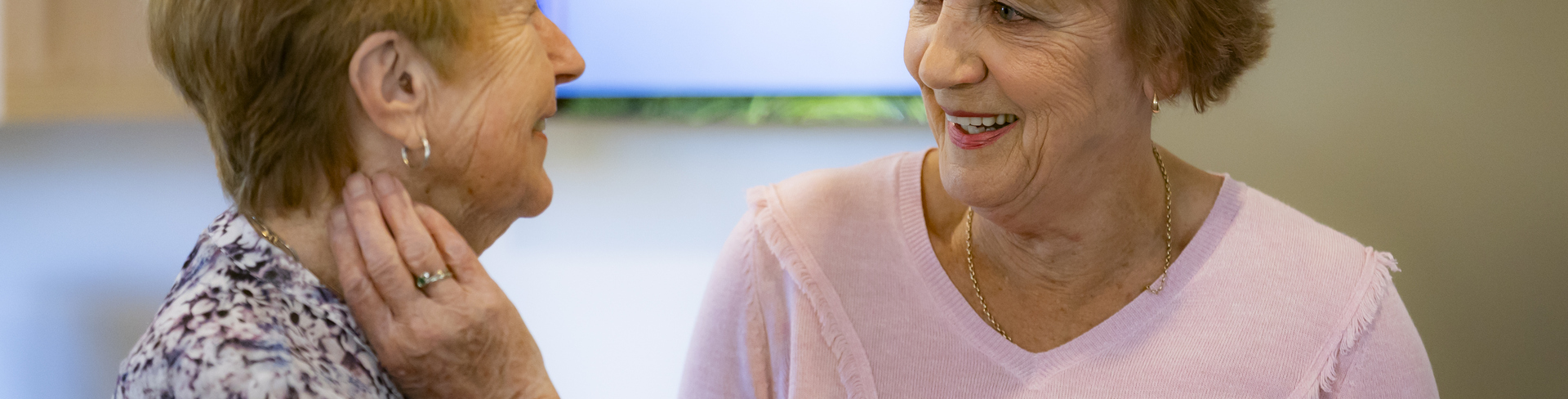 Viewbank Gardens residents Trish and Pam having a conversation