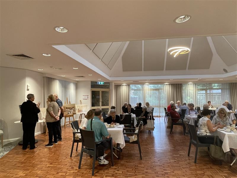 Guests enjoying the morning tea at Lutanda Manor