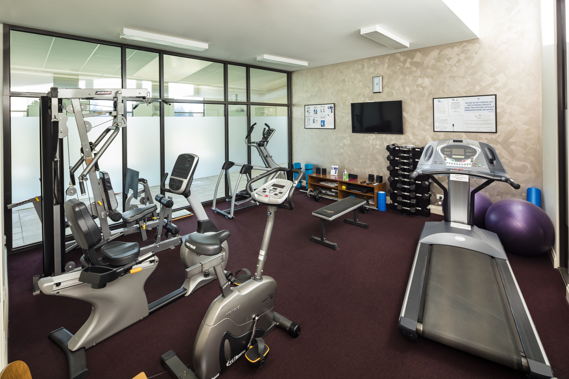 Waterford Park gymnasium with equipment