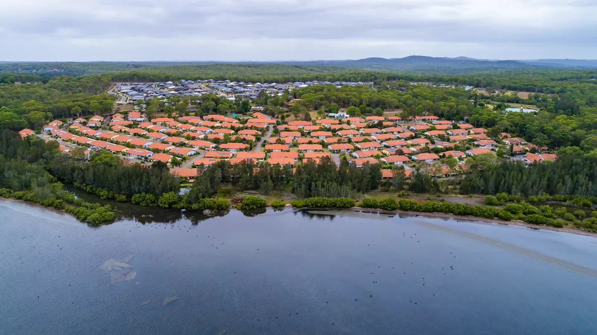 BONV - Lakeside Retirement Village Buildings Aerial view including the waterside