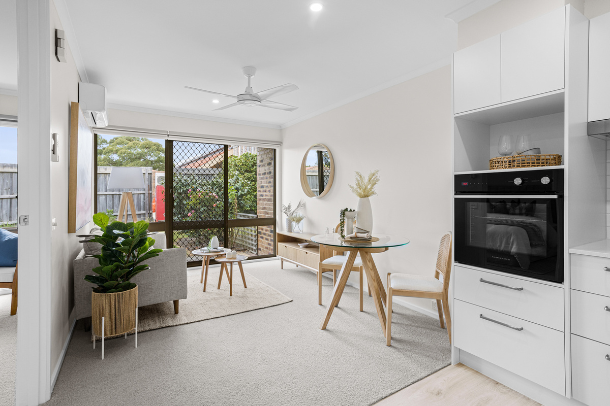 The kitchen in a Koorootang Court apartment
