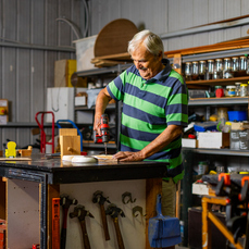 A man enjoys turning a lifelong hobby of woodworking into a thriving business in retirement.