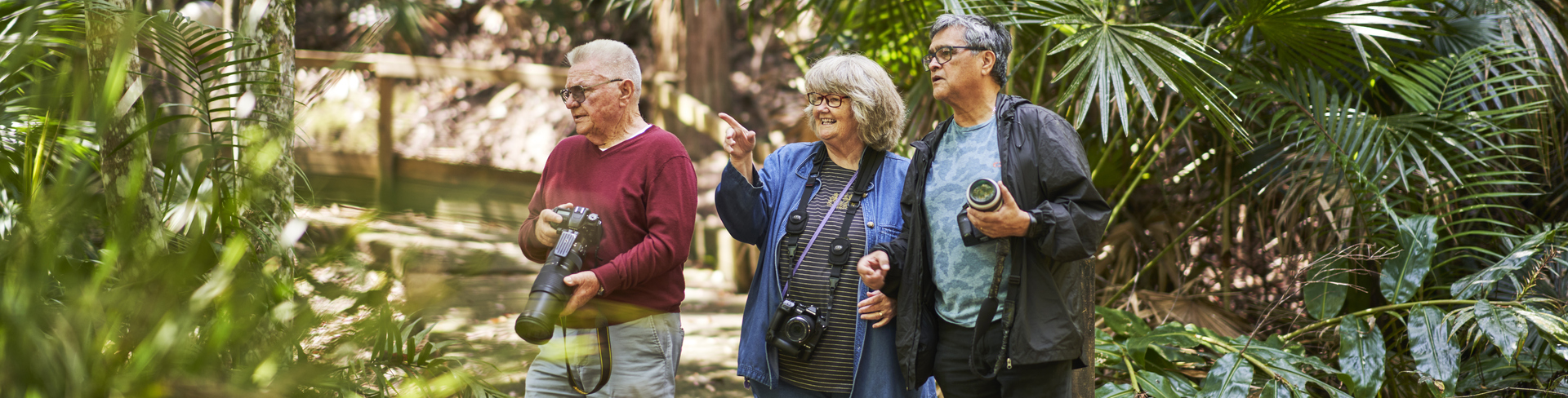 A group of friends enjoying a new adventure outdoors.