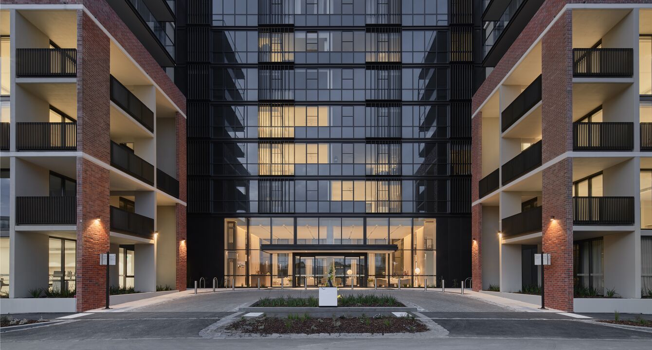 The entrance of the Ardency Kennedy Place luxurious over 55 resort