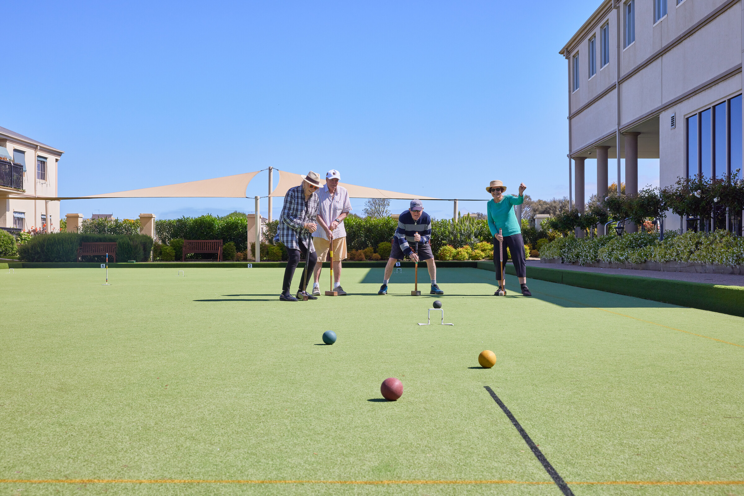 The Village Williamstown residents enjoying outdoor bowls
