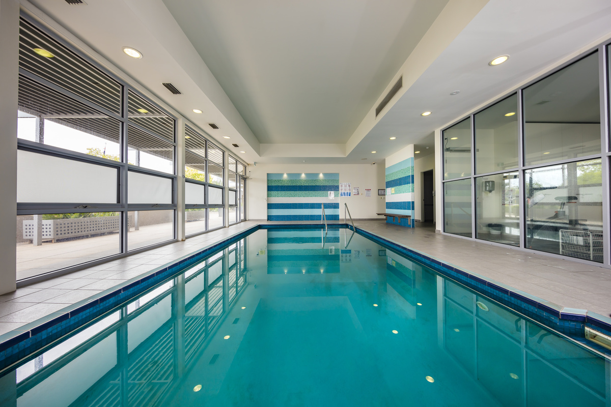 Caesia Gardens light and airy good size indoor swimming pool