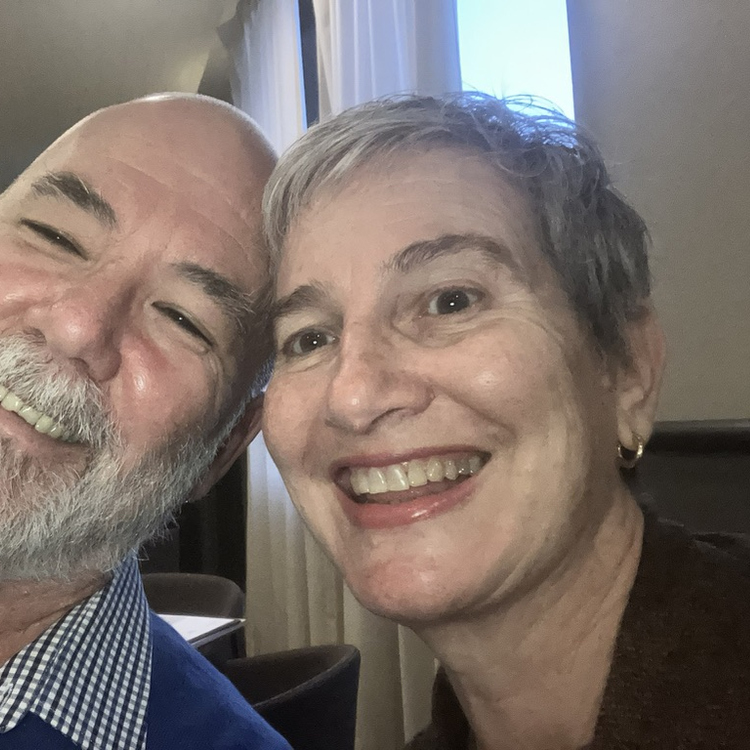 Harry and Margaret's close up shot smiling at the camera