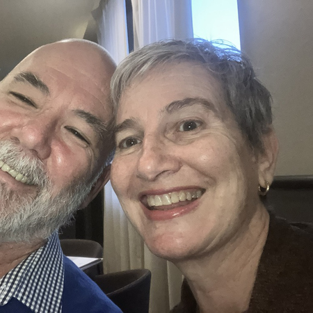 Harry and Margaret's close up shot smiling at the camera