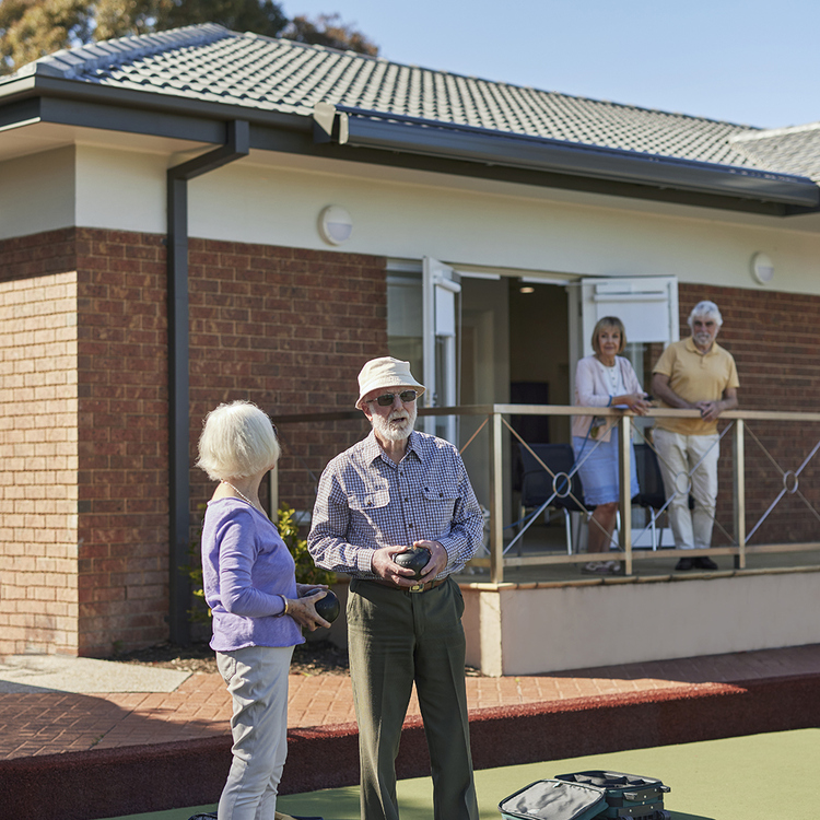 FHRA Forest Hills Residents having a chat on the bowling green