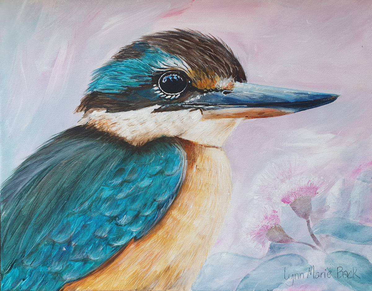 a painting of a kingfisher