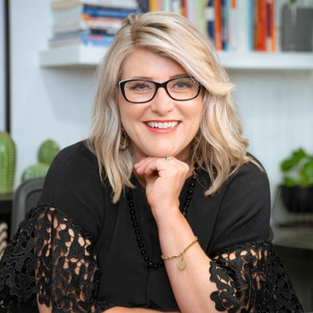 Close up portrait of author Bec Wilson