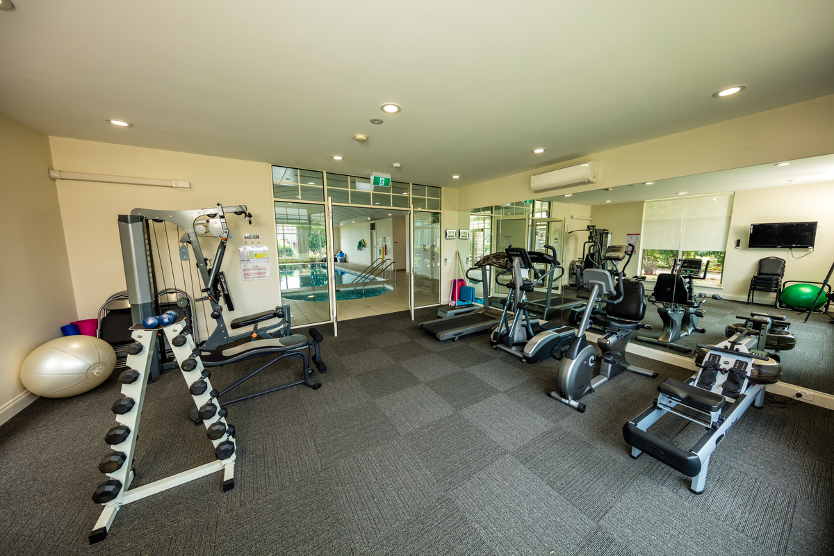 Martha's Point gymnasium with equipment