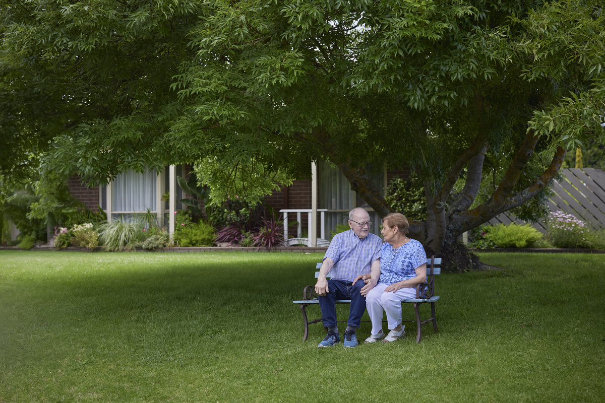 Highvale Village Residents enjoying the shade