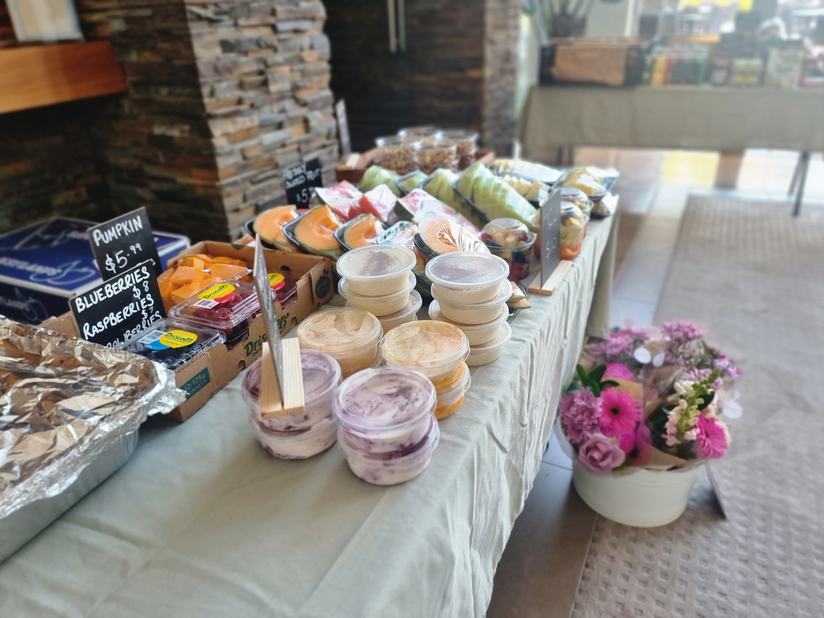 A pop-up stall featuring giftware and some specialty food items