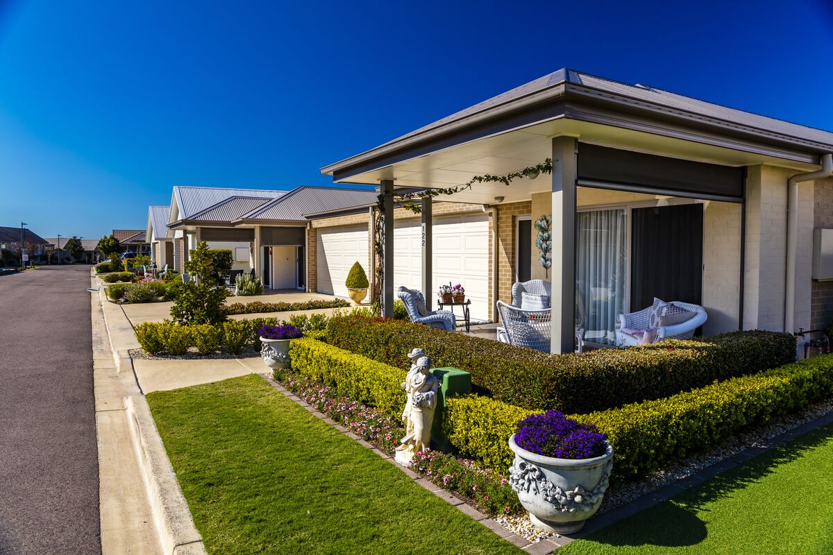 A street of villas in the Closebourne Retirement Village