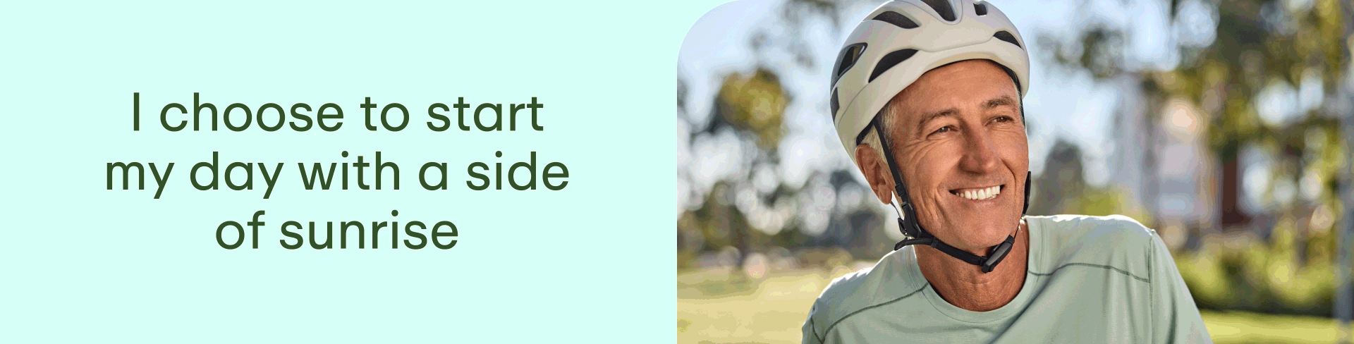 Male cyclist in the sunshine