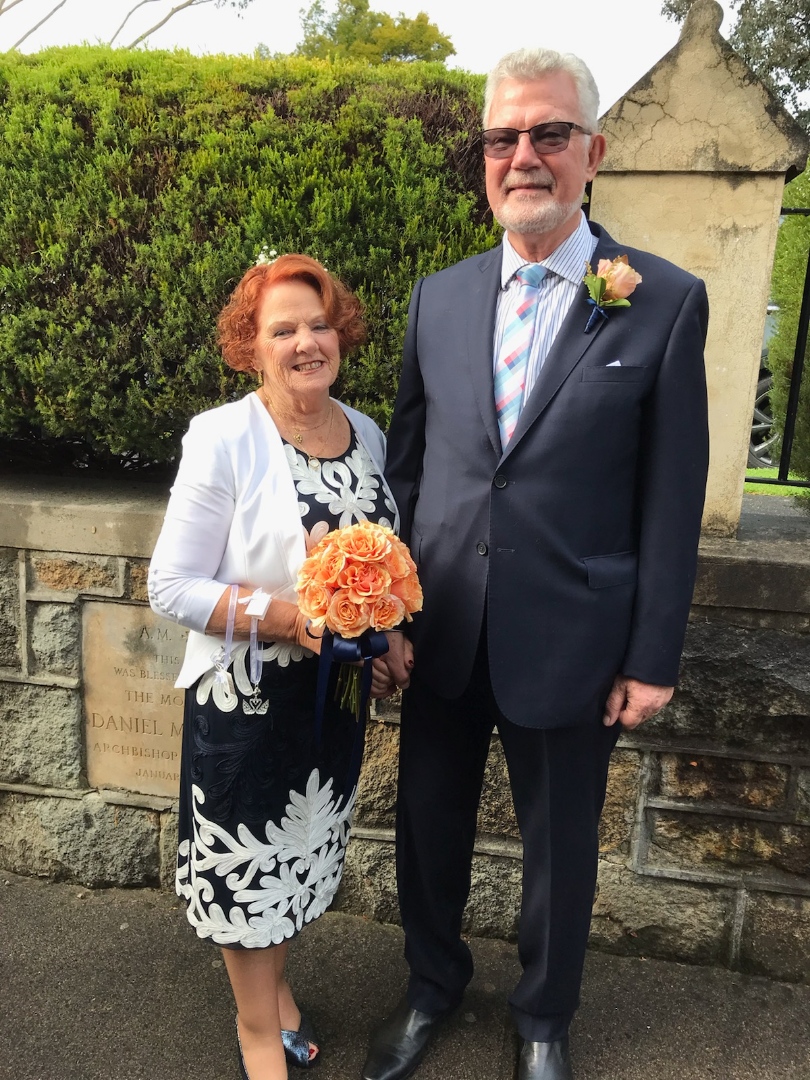 Pam and George at their wedding reception