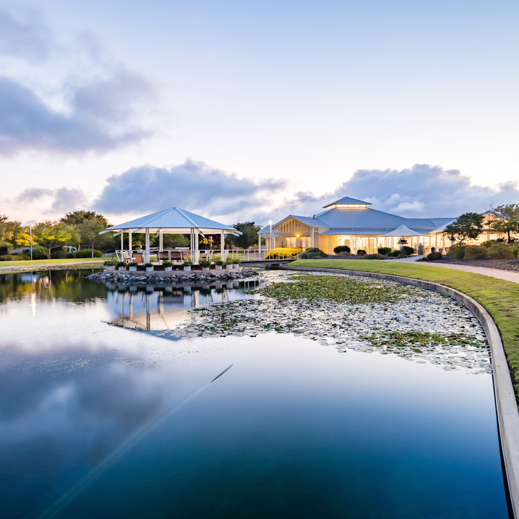 The beautiful lake at the Elliot Gardens retirement village in South Australia