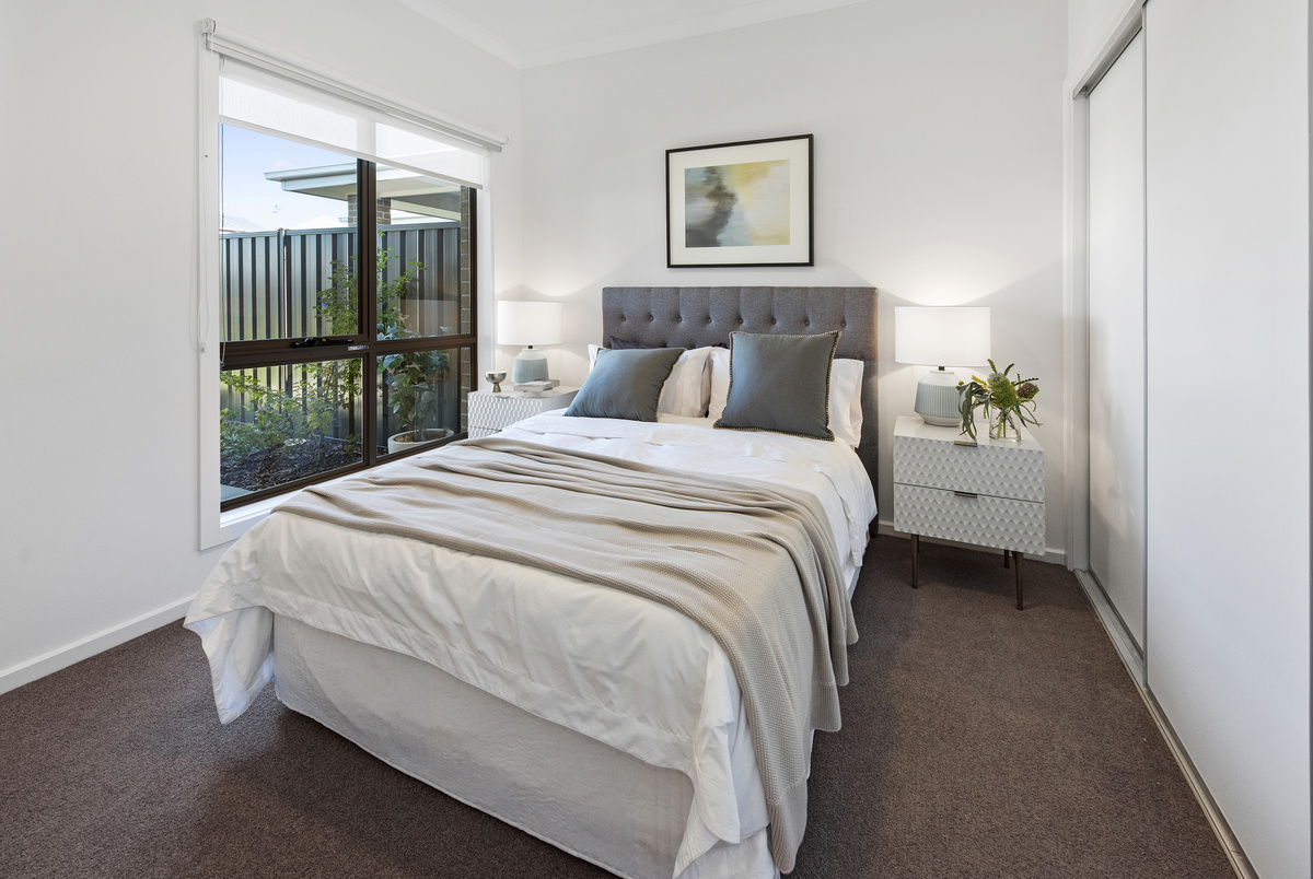 Sherwin Rise modern villa bedroom with ensuite bathroom