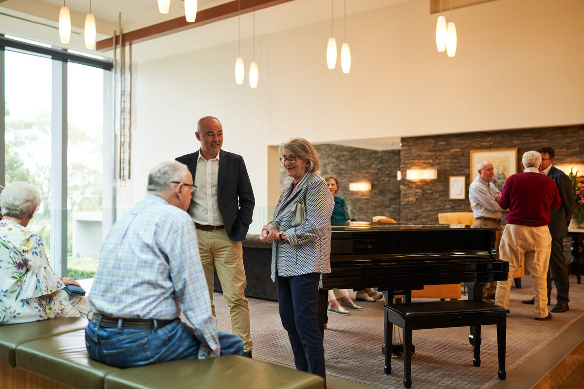 The elegant foyer of the new Sirius Building