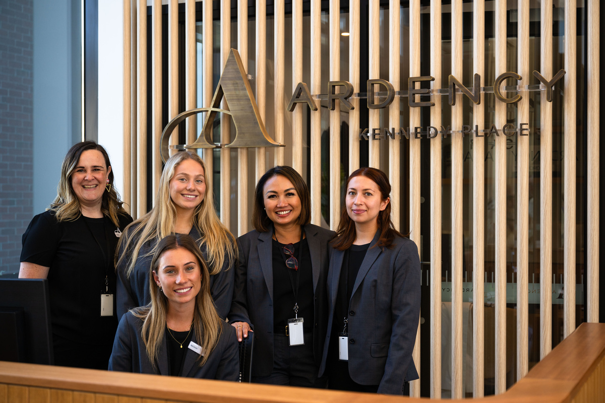 Jamieson with her supportive team 