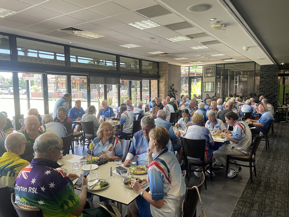 People meeting at the bowls club