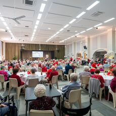 The packed auditorium of Brentwood Village for the 40 year anniversary celebrations.