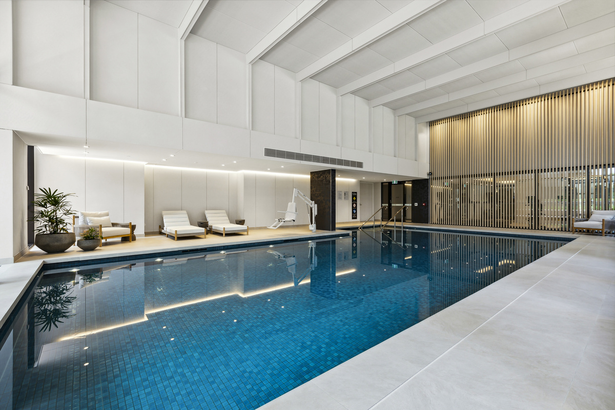 The swimming pool is one of the many amenities offered as part of the wellness centre