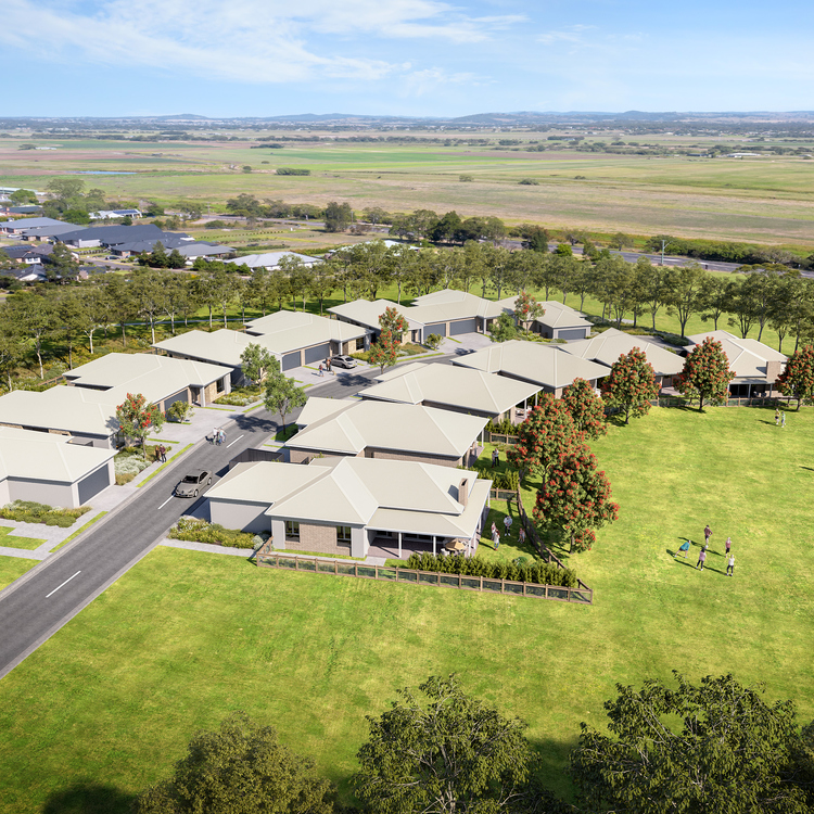 An aerial view of the 14 new villas at Closebourne Village