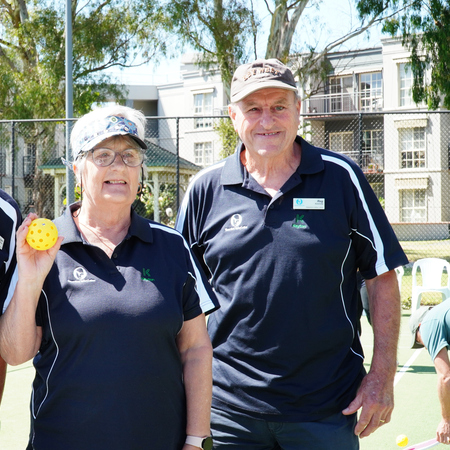 Residents in their Pickleball uniform