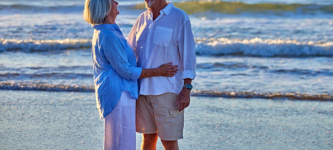 a couple enjoying a moment at the beach