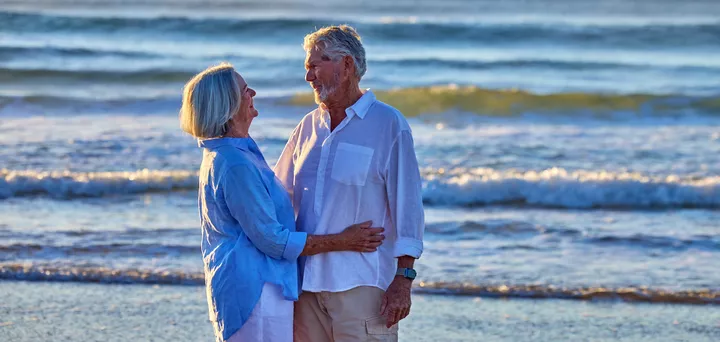 a couple enjoying a moment at the beach
