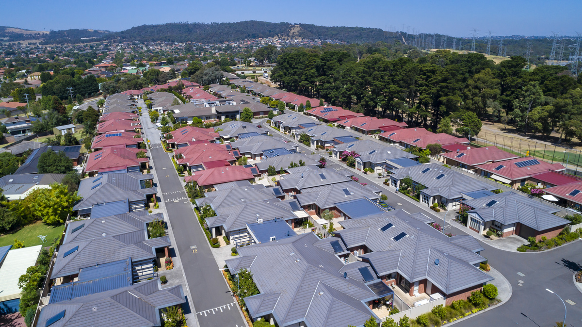 Waverley Country Club aerial image of outside buildings and surrounding district with hills in the background