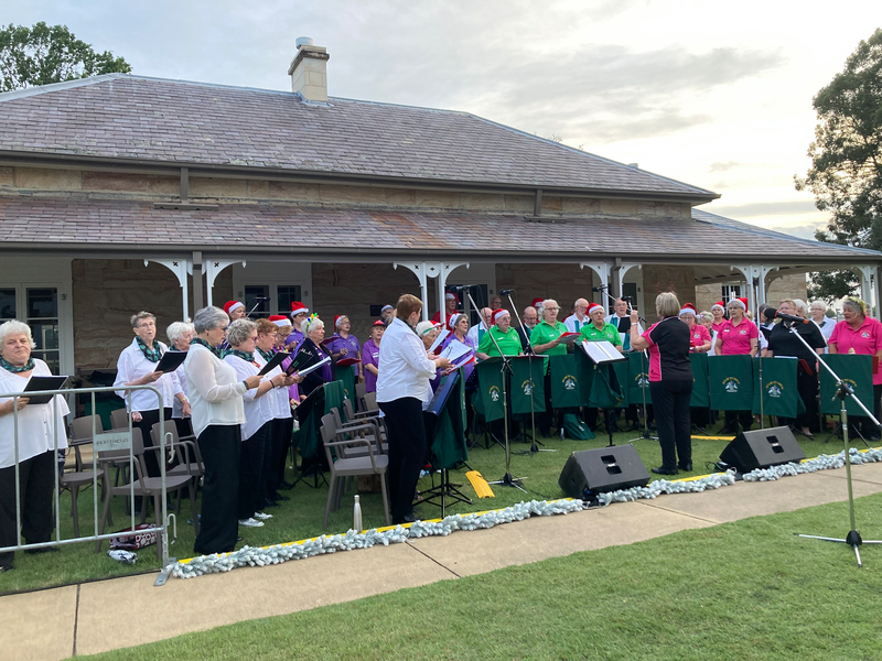 The choir sings at Carols at Closebourne