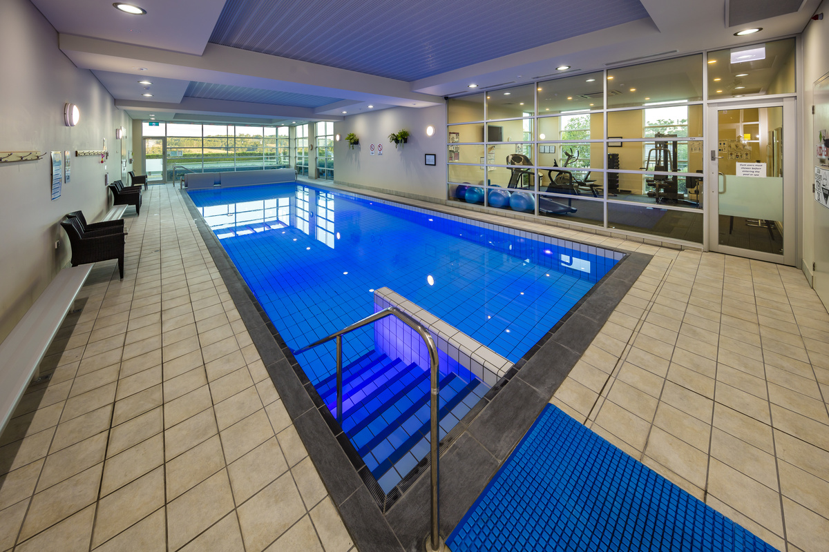 Evelyn Ridge indoor swimming pool next to gym
