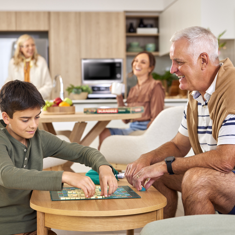 Grandfather and grandson doing some gardening