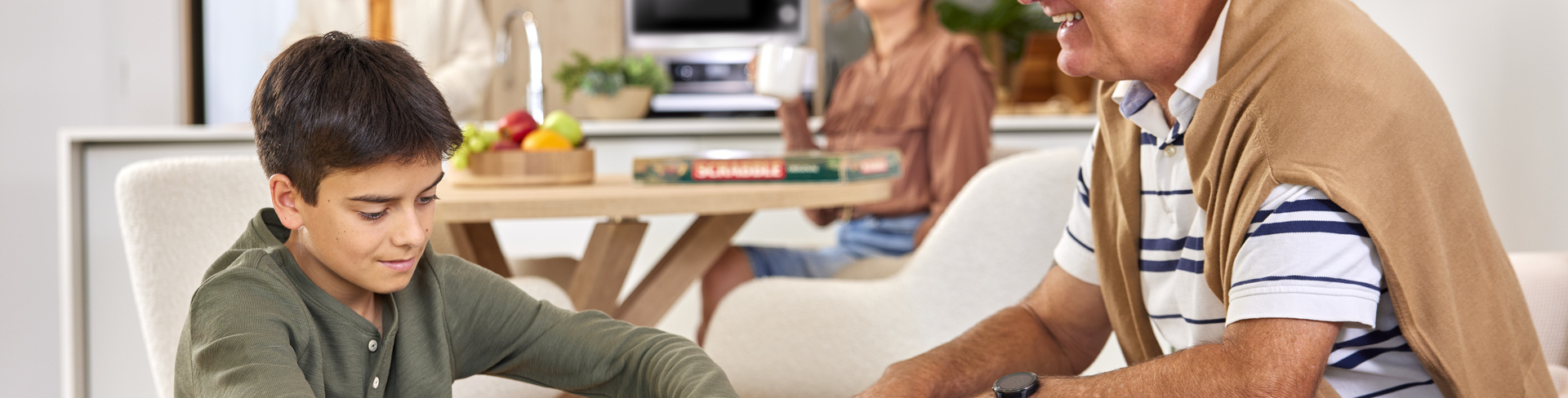 Grandfather and grandson doing some gardening