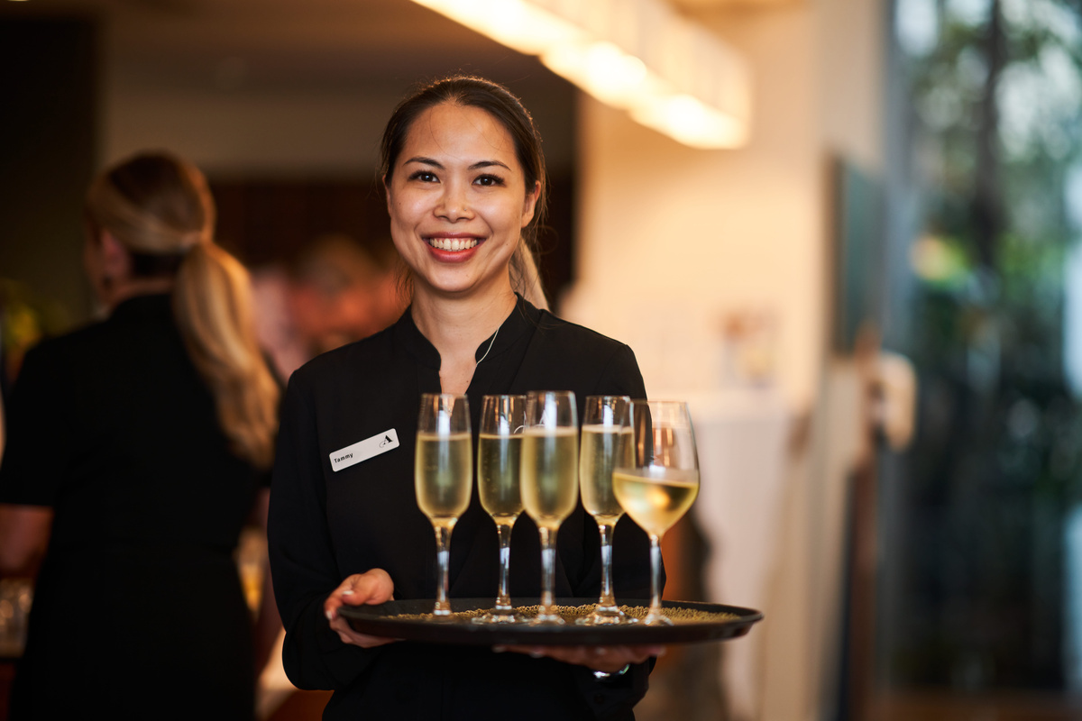 The friendly staff of The Baytree by Ardency were handing out drinks