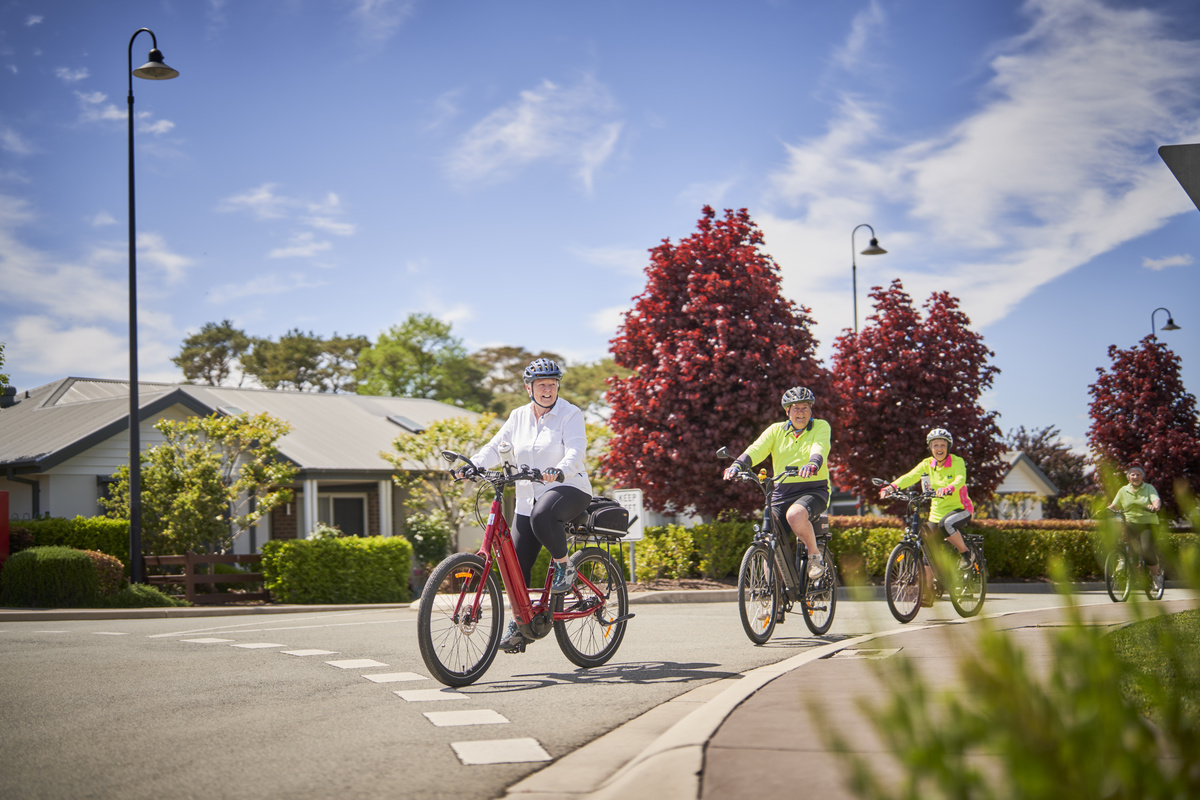 The Grove Ngunnawal Residents riding bikes - Front entrance