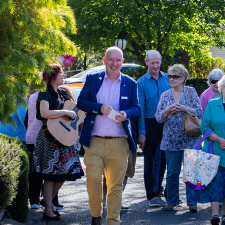 Lincoln ushering the Open day guests 