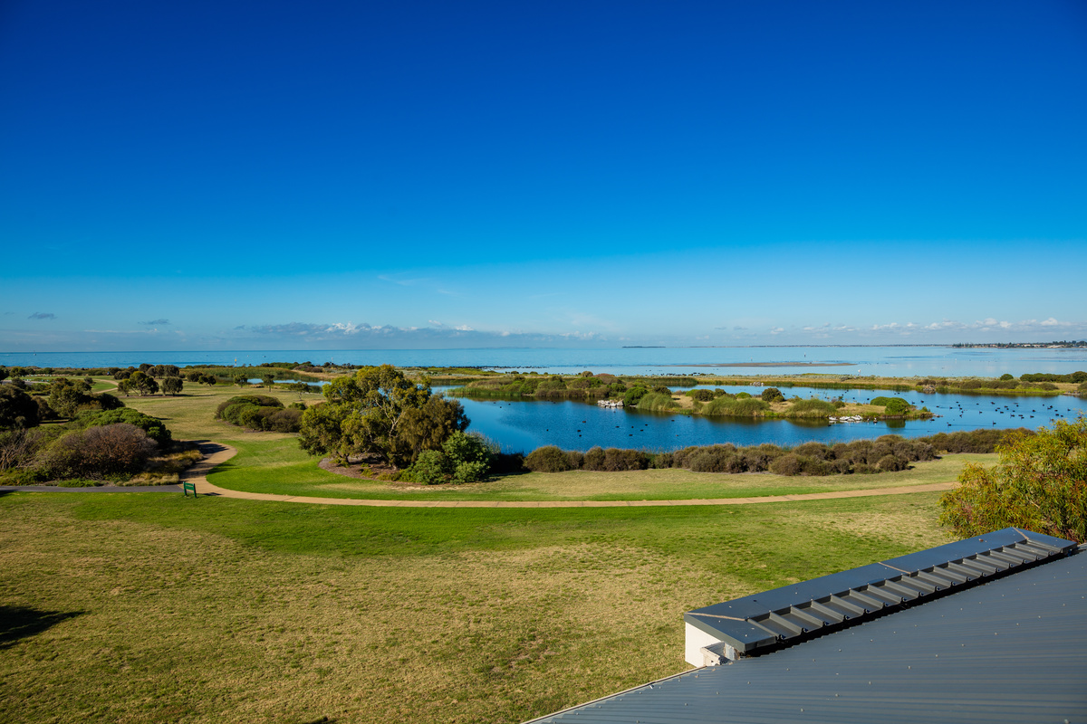 The Village Williamstown view of nearby estuary, wetlands, coast with walking track