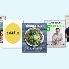 Image of 5 of our favourite cookbooks, 5 Ingredients, Week Light, Quick and Delicious, 30 Minute Diabetes Cookbook and Ottolenghi Simple.