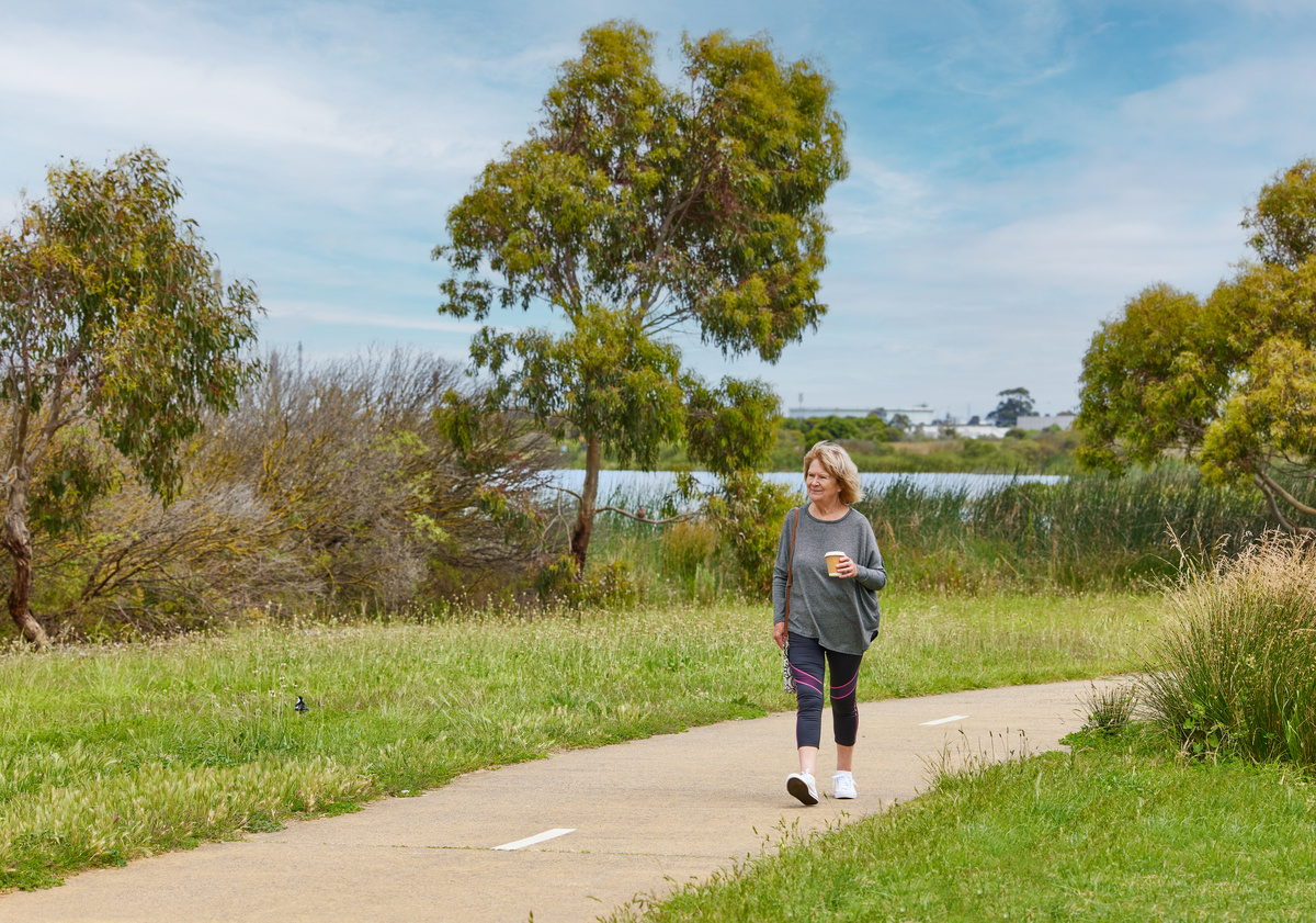 TVWV - The Village Williamstown resident walking on track