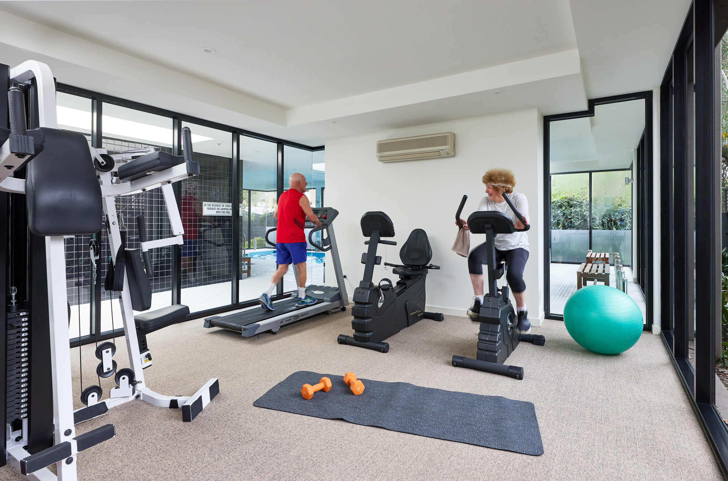 The Brighton on bay gymnasium with equipment