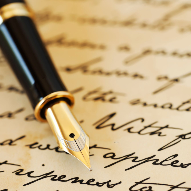 a pen on a piece of paper