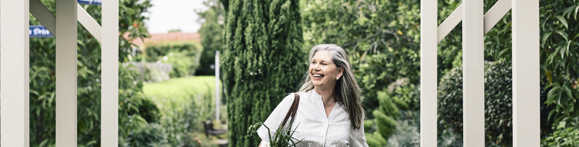 Senior lady walking on the street