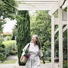 Senior lady walking on the street